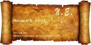Neumark Erik névjegykártya